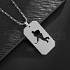 304 Stainless Steel Hollow Cut Hockey Player Pendant Necklaces FS-WGFDD7E-01-1