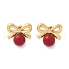 304 Stainless Steel Enamel Stud Earrings EJEW-G423-10G-02-4