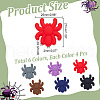 ARRICRAFT 24Pcs 6 Colors Spider Food Grade Eco-Friendly Silicone Focal Beads SIL-AR0001-12-2