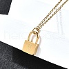 304 Stainless Steel Rolo Chain Pendant Necklaces NJEW-S444-01G-25-4