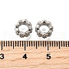 Wave Flat Round Brass Micro Pave Cubic Zirconia European Beads KK-K300-07A-P-2