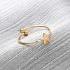 304 Stainless Steel Open Cuff Ring for Women RJEW-A071-01C-G-1