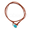 Oval Alloy & Synthetic Turquoise Double-layer Pendant Necklaces FS-WGFFF17-01-5