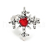 Zinc Alloy Rhinestone Solitaire Ring RJEW-Z048-03AS-02-2