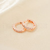 Elegant Brass Clear Cubic Zirconia Hoop Earrings GX1044-2-1