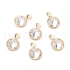 Brass Cubic Zirconia Charms ZIRC-K087-07KCG-2