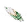 4Pcs 4 Colors Glass Seed Beaded Tassels Pendants PALLOY-MZ00655-4