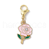 Valentine's Day Rose Alloy Enamel Pendant Decorations HJEW-JM02831-01-4