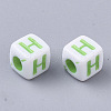 White Opaque Acrylic Beads MACR-R869-01H-2