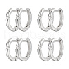 Brass Micro Pave Cubic Zirconia Hoop Earring for Women EJEW-WH0013-97P-1