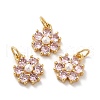 Rack Plating Brass Micro Pave Cubic Zirconia Charms KK-A160-22G-G-2
