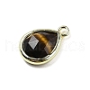 Natural Tiger Eye Faceted Pendants G-U019-05G-11-2