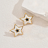 Stylish Stainless Steel Enamel Star Stud Earrings PV8207-1-1