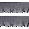 Organza Ruffle Wave Polyester Ribbon OCOR-WH0074-03-1