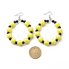 Sport Theme Acrylic Round Beaded Dangle Earrings EJEW-JE04978-5