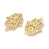 Rack Plating Brass Colorful Cubic Zirconia Religion Hamsa Hand Connector Charm KK-C084-19G-2