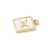 Brass Pave Natural White Shell Pendants KK-S522-09G-A-2
