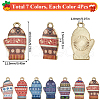 SUNNYCLUE 28Pcs 7 Colors Winter Theme Alloy Printed Pendants FIND-SC0012-46-2