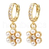 Brass Micro Pave Cubic Zirconia Hoop Earrings EJEW-S277-13G-6