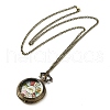 Alloy Glass Pendant Pocket Necklace WACH-S002-02AB-2