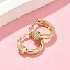 Flat Round Brass Micro Pave Clear Cubic Zirconia Hoop Earrings EJEW-Z102-37G-2