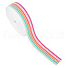 DELORIGIN 10 Yards Polyester Jacquard Stripe Ribbon DIY-DR0001-55D-1
