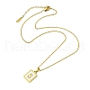 Ion Plating(IP) Rectangle with Initial Letter 304 Stainless Steel Pendant Necklace X-NJEW-R265-04G-S-3