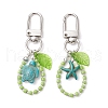 Starfish Turtle Synthetic Turquoise & Glass Seed Beads Pendant Decorations HJEW-JM03052-01-2