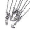 304 Stainless Steel Pendant Necklaces NJEW-O113-04P-2