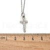 304 Stainless Steel Crystal Rhinestone Cross Pendant Necklaces NJEW-S442-08P-5