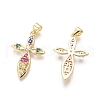 Golden Plated Brass Pendants ZIRC-L087-009G-2