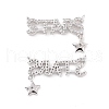 Brass Micro Pave Clear Cubic Zirconia Pendants KK-E068-VC154-1