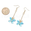 Handmade Glass Seed Beads Butterfly Dangle Earrings EJEW-MZ00445-05-3