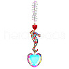 Glass Heart Window Hanging Suncatchers DJEW-PW0010-02B-1