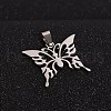 Tarnish Resistant 201 Stainless Steel Butterfly Pendants STAS-I032-191C-1