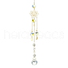 Glass Round Pendant Decorations HJEW-JM01231-3