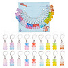 18Pcs 9 Colors Resin Bear Pendant Stitch Marker HJEW-NB00012-1
