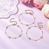 Cubic Zirconia Flat Round Link Bracelets for Women BJEW-JB11634-1