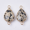 Natural Dalmatian Jasper Links connectors G-S359-035A-2