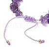 2Pcs Natural Amethyst Chip Braided Bead Bracelets BJEW-JB11541-01-5