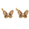 Brass Micro Pave Clear Cubic Zirconia Pendants ZIRC-J025-08G-1
