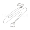 Hollow Heart 304 Stainless Steel Pendant Necklaces NJEW-H059-16P-4