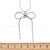 Anti-Tarnish 304 Stainless Steel Bowknot Pendant Round Snake Chain Necklaces for Women NJEW-Z044-10P-3