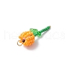 Grade A Round Glass Seed Beads Acrylic Flower Charms PALLOY-MZ00690-02-4