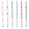 6Pcs 6 Color Imitation Pearl Acrylic & Resin Rose Rosary Bead Necklaces Set NJEW-AB00031-1