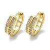 Brass Micro Pave Clear Cubic Zirconia Hoop Earrings EJEW-D311-079G-4