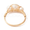 Natural Pearl Finger Ring RJEW-JR00581-2