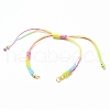 Adjustable Segment Dyed Polyester Bracelet Making AJEW-JB00793-2