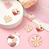 8Pcs 4 Colors Alloy Enamel Pendants ENAM-YW0004-31-4