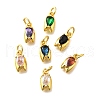 Brass Micro Pave Cubic Zirconia Pendants KK-Z102-03G-01-1